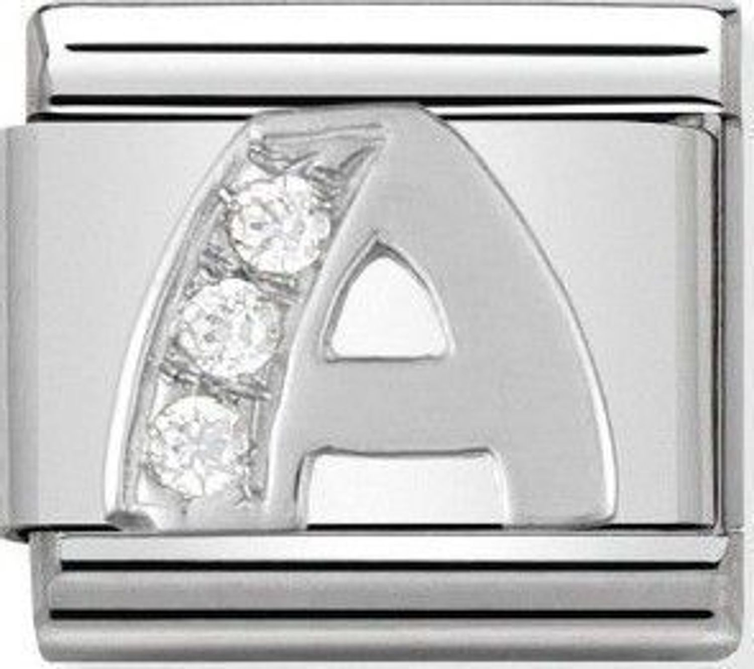 Charms Nomination Classic – Litera A z cyrkoniami srebro 330301 01.jpg